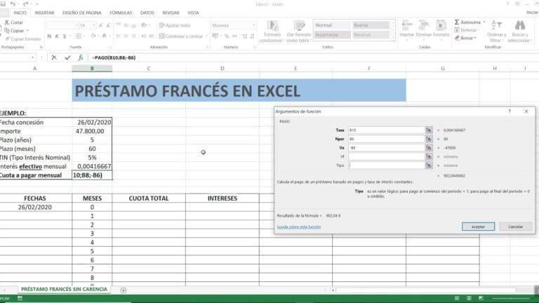 Simulador Hipoteca Excel: Sistema Francés